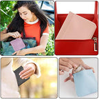 CANIPHA 8pcs Lambskin Pocket Cosmetic Bag, Waterproof Portable Small Makeup Bag No Zipper Self-closing Pouch for Women Mini Travel Storage Cosmetics Headphones Jewelry