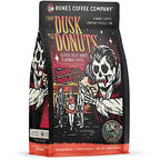 Bones Coffee Company From Dusk Till Donuts Flavored Coffee Beans, Whole Bean Coffee Medium Roast Low Acid, Jelly Donuts Flavor (12 oz)