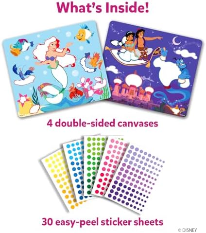 Skillmatics Dot It Sticker Art - Disney Princess, Mess-Free Fun for Kids, 500+ Stickers, Craft Kits, DIY Scrapbooking Activity, Travel Toys, Gifts for Girls & Boys Ages 3, 4, 5, 6, 7