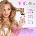 Cordless Curling Iron Brush, 2024 New Portable Travel Curling Iron Mini Brush for Women, 7000Mah USB Rechargeable Curling Wand Brush with Negative Ion, White