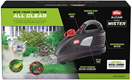 Ortho AllClear Power Mister - Rechargeable Battery-Powered Lawn and Garden Sprayer, No Propane, Sprays up to 15 ft. and Covers up to 20,000 sq. ft. Per Charge
