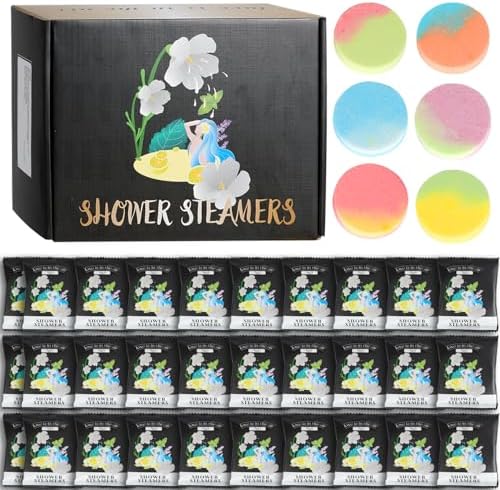 48pcs Aromatherapy Shower Steamers - Relaxation Birthday Christmas Valentine's Day Gift Set for Women and Men, Shower Bombs Tablets for Stress Relief and Self Care, Luxury Home Spa