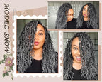 Gray River Locs Crochet Hair Black Women 8Packs 10" Short Goddess Locs Crochet Hair Curly Faux Locs Hair Pre Looped Crochet Braids Hair Boho Hippie Locs Synthetic Hair Extensions (#T1B/Gray 10inch)