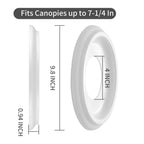 2Packs Molded Nylon Ceiling Medallion for Light Fixtures and Ceiling Fans, 9.8"OD x 4"ID x 0.94"P (Fits Canopies up to7-1/4")（White）