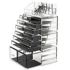 READAEER Makeup Cosmetic Organizer Storage Drawers Display Boxes Case with 12 Drawers(Clear)