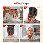 Red Light Therapy Mask for Face, 8-1 Colors Light Facial Skin Care Mask, Red Light Therapy Mask At Home, 660nm&850nm Infrared Light Therapy Device Mask With Timer Remote Control, Relife, Active