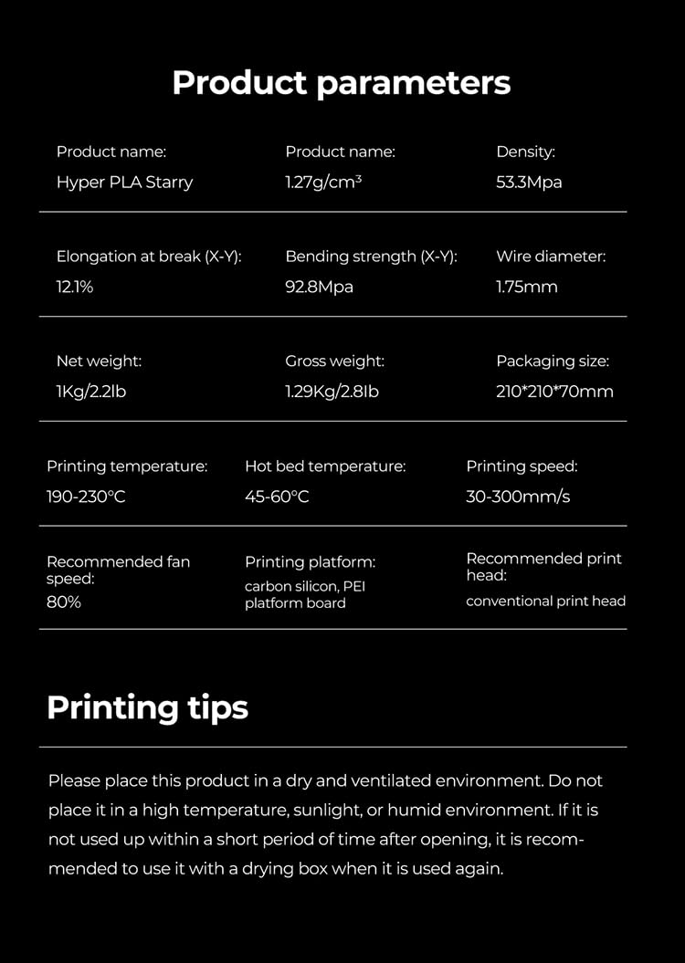Creality Hyper PLA RFID Filament 1.75mm, Galaxy PLA 1KG, Stardust Gray