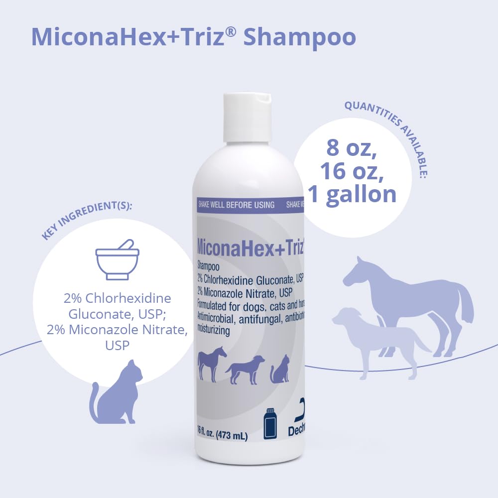 MiconaHex+Triz Shampoo for Dogs, Cats and Horses, 16 oz, Unscented