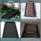 Rain Gutter Downspout Splash Block, Gutter Downspout Extensions for Water Drainage, 24" Gutter Splash Guards Downspout Extender, Fixable Down spout Drain Trays with PE Nails(2 Pack, Black)