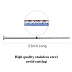Uitose 38 Pcs 6-Inch Artificial Turf Stakes, Stainless Steel Spiral Landscape Spikes, Landscape Edging Anchoring Spikes for Paver Edging, Weed Barrier, Artificial Turf Stake, Tent Stakes