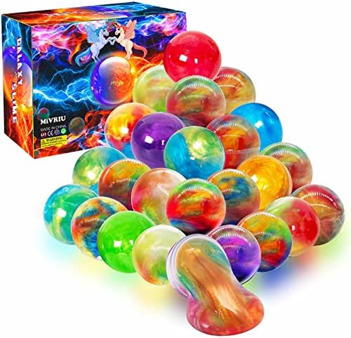 Ball Slime Party Favors 24 Pack, Super Soft and Scented Galaxy Slime for Girls Boys, Gift Idea for Kids Goodie Bag Stuffers, Space Party Favors, Easter Stocking Stuffers
