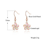 CiNily Rose Gold Plated Flower Dangle Drop Earrings Opal Earrings for Women