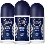 Nivea for Men Cool Kick Anti-Transpirant Deodorant ROLL-ON, 50 ML / 1.7 OZ (PACK OF 3)