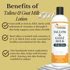 Tallow & Goat Milk Body Lotion for Sensitive Skin, Organic Tallow Lotion - Soothes Dry skin, Goat Milk face and body Moisturizer - Handmade Tallow for skin cream 16