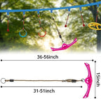 Ninja-Twister Swing Spins Set: Slackline Attachments - 360° Handle Twist-Spin Flips Toy Activate Ninja Powers - Ninja Warrior Accessories - Kids Ninja Hang Toys for Playground Backyard,Pink