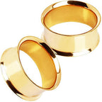 Pierced Owl Gold Plated Stainless Steel Double Flared Tunnel Plug Earrings, Sold as a Pair (12mm (1/2"))