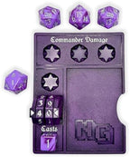 NERD GEAR Commander Essentials Kit - Ultimate Accessory for MTG Commander EDH - MTG Command Zone Tray - Health Counter - Spin Down Dice - Dry Erase Tokens (Mystic Purple)