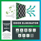 Filterbuy 20x20x1 Air Filter MERV 8 Odor Eliminator (4-Pack), Pleated HVAC AC Furnace Air Filters Replacement with Activated Carbon (Actual Size: 19.50 x 19.50 x 0.75 Inches)