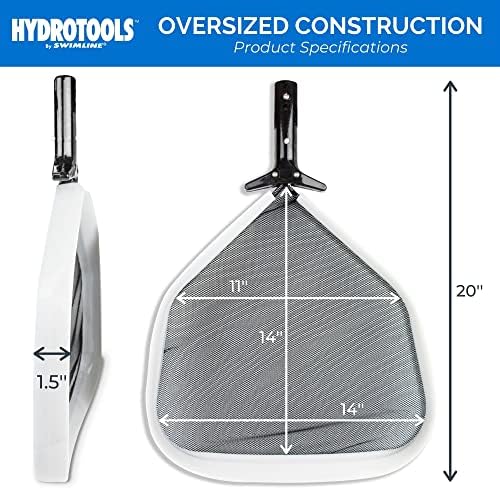 HYDROTOOLS By SWIMLINE 80900 Professional Series Service-Grade Leaf Skimmer Head With Extra Large Scoop Edge For Swimming Pool Spa Pond Hot Tub Leaves Bugs Debris Cleaning Heavy Duty Extra Large