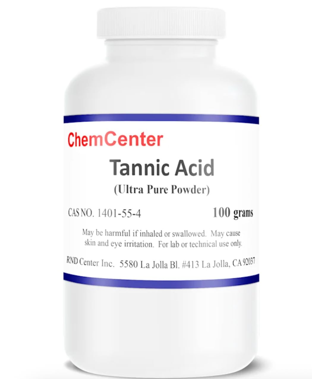 Tannic Acid, Ultra Pure, Powder, 99% min., 100 Grams