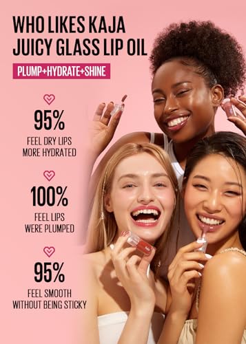 Kaja Lip Plumping - Juicy Glass 08 Cherry Cola | Hydrating, Feel Plumped and Lightweight with Vitamin Tree Fruit Oil, Vegan, Cruelty-Free, Clear Tint Stain Shine Gloss Plumper, Long Lasting