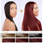 Wine Red Hair Dye Shampoo, 3 in 1 Argan Oil Hair Color Shampoo for Women & Men, Instant Red Shampoo Hair Dye for Gray Hair, Semi-Permanent Hair Color Lasts 4 Weeks, Salon-Quality, Easy to Use at Home
