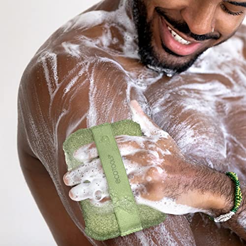 EcoTools Exfoliating Body Buffer, for Body Cleansing, Designed with Strap, Sustainable and Vegan Body Scrubber, 4 Count