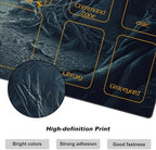 for MTG Playmat with Zones 24 x 14 inches for TCG Playmats Non-Slip Rubber Base Commander Play Mat for Magic The Gathering Playmat Iorcana Trading Card Game, Strange Mysterious Dark Forest
