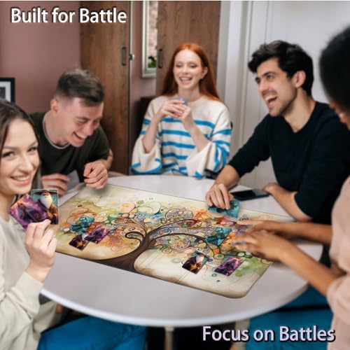 for MTG Game Playmat, for Magic TCG Rubber Play mat,Tabletop Card Playmats with Smooth Surface,Trading Card Inked Game Mat,Battle Game,Art Tree