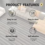 Wood Grain Peel and Stick Floor Tiles – 11.8” Width, Full Roll Length of 590" – Versatile Design for Any Space, Light Color Self Adhesive Vinyl Flooring, Waterproof and Non-Slip Features