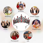 CURASA Black Tiaras for Women Red Gothic Crown for Women Girls Queen of Hearts Crown Quinceanera Tiara Princess Crowns Royal Queen Crown Baroque Vintage Crown for Halloween Costume Birthday Cosplay