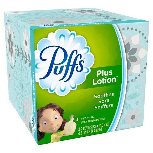 Puffs Plus Lotion Facial Tissues, Cube, 6 Boxes (56 Count Each)