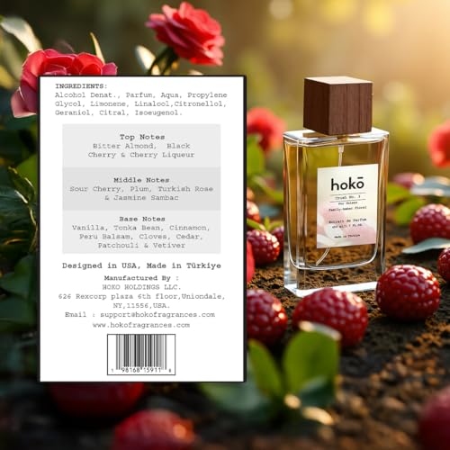 HOKO Crush No. 3 - Premium Impression of Lost Cherry | Extrait de Parfum, 1.7Oz | Cherry, Almond, Jasmine & Vanilla | Long-Lasting inspired Unisex Perfume | Vegan & Paraben-Free