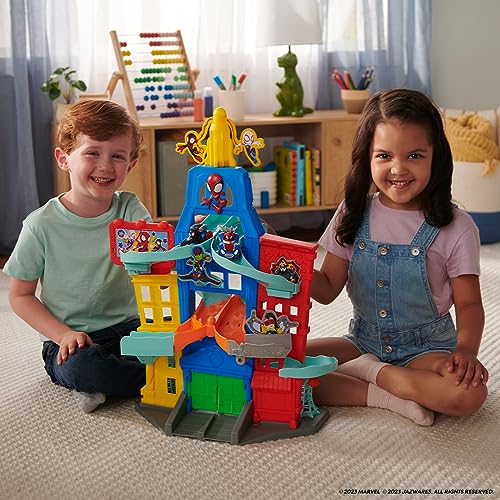 Marvel Spidey and His Amazing Friends City Track Set - 24-Inch Set with Two Exclusive 3-Inch Vehicles