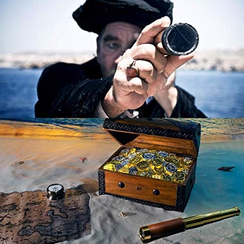 Pirate 25x30 High Powered Zoomable Collapsible Monocular Brass Spyglass Handheld Waterproof Telescope for Bird Watching Hunting Hiking Travelling