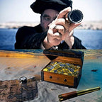 Pirate 25x30 High Powered Zoomable Collapsible Monocular Brass Spyglass Handheld Waterproof Telescope for Bird Watching Hunting Hiking Travelling