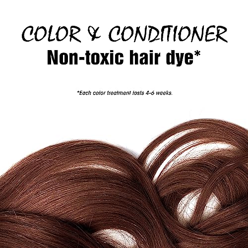 Light Mountain Henna Hair Color & Conditioner - Warm Chestnut Hair Dye for Men/Women, Organic Henna Leaf Powder and Botanicals, Chemical-Free, Semi-Permanent Hair Color, 4 Oz