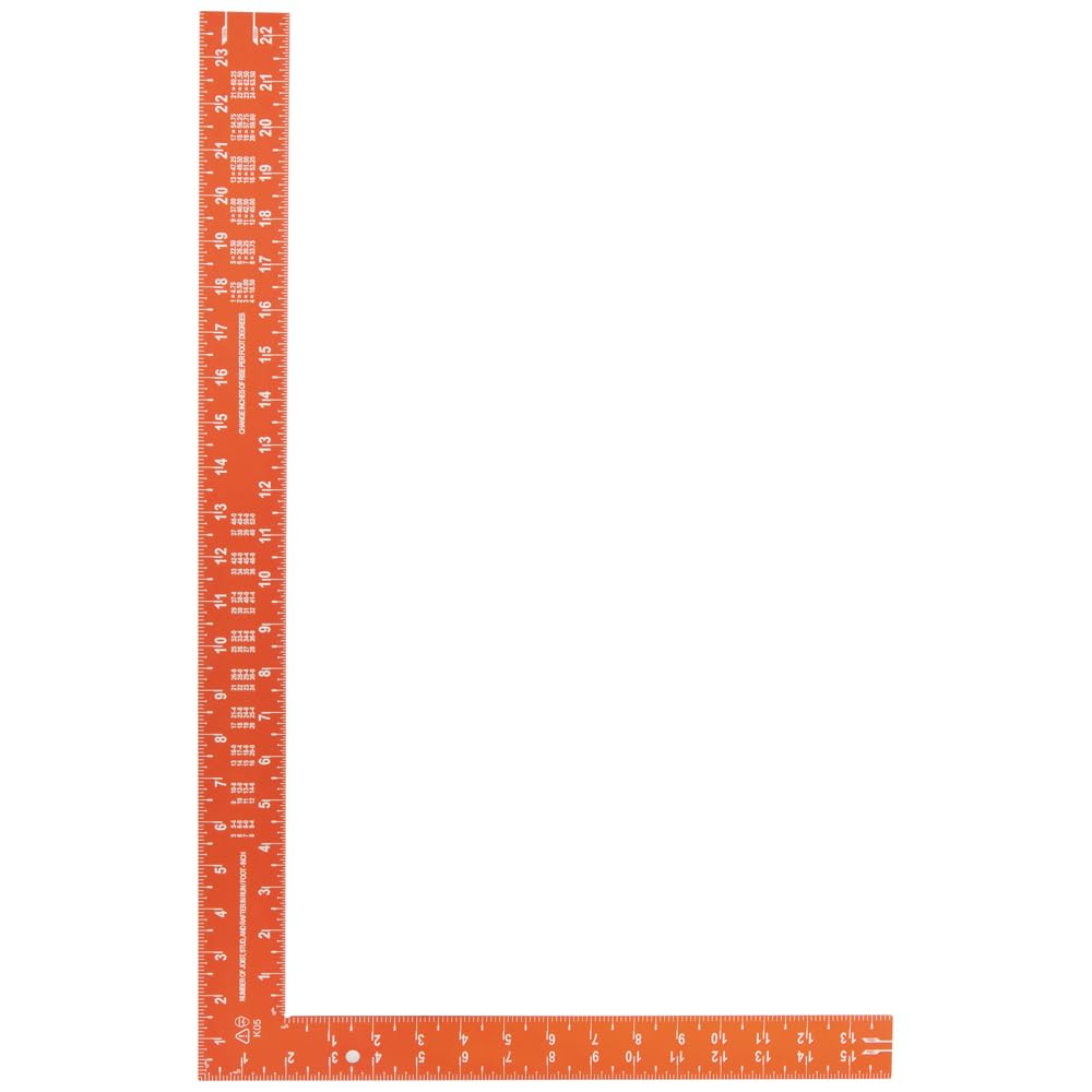 Klein Tools 935FSQ Framing Square, 24-Inch x 16-Inch, L Shape Carpenter Square Tool for Woodworking with Laser Etched Rafter Tables and Octagon Scales
