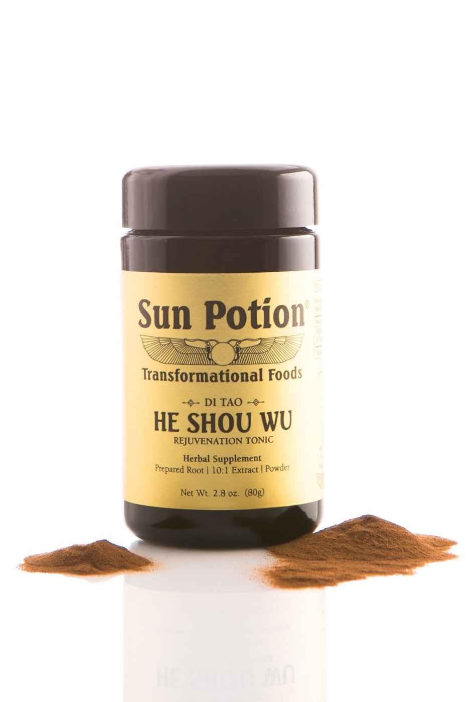 Sun Potion He Shou Wu Powder 10:1 Extract 200g – Fo-Ti Root (Polygonum Multiflorum) | Longevity & Rejuvenation Tonic | Jing Herbal Support | Traditional Chinese Botanical | Di Tao Sourced