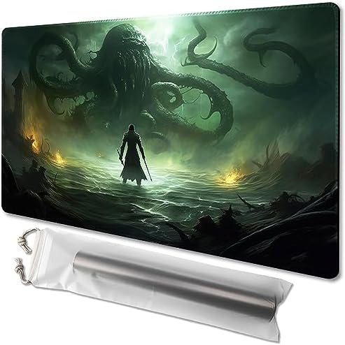 MTG Playmat Size 24x14in Free Storage Bags Non-Slip Backing, Ideal for Card Game Enthusiasts TCG Playmat (Necroslayer-No Deck)