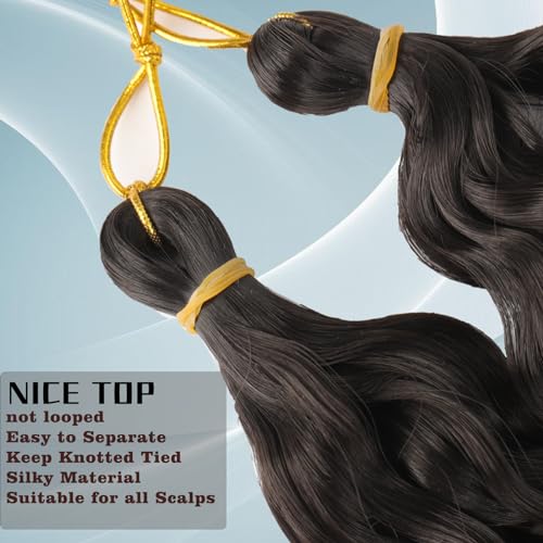 Ocean Wave Crochet Hair For Black Women 24 Inch 8 Packs Deep Wave Curly Braiding Hair Extensions Soft Crul Crochet Hair For Boho Braids(24inch, 8pack, black)…
