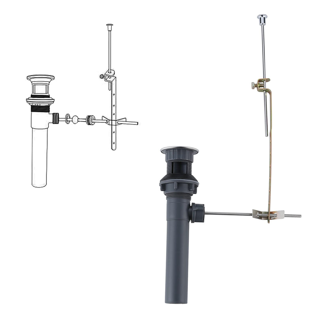 Bathroom Sink Drain with Lift Rod, ARCORA Sink Drain with Overflow, Chrome Drain Stopper for Vessel Sink