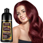 TSSPLUS Dark Red Wine 3 in 1 Instant Hair Color Shampoo for Gray Hair, Herbal Hair Dye Shampoo for Women Men, Long Lasting Red Hair Shampoo, 17 Fl Oz, Dark Red Wine