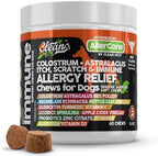 Dog Allergy Relief Chews | Itchy Skin Relief for Dogs | Colostrum Astralagus Omega 3 Bee Pollen Bromelain Echinacea Nettle Leaf Quercetin Licorice Root Spirulina ACV Immune - Pack of 1