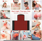 New Double Pulses Red Light Therapy Mat for Full Body Pain Relief, Equipped with 1370 Dual-Wavelength Red Light Therapy and Infrared LED Beads 71.4 * 33.0 Inch, 5 Level Regulation (Black)