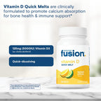 Bariatric Fusion Dissolvable Vitamin D3 5000 IU Quick Melt | Lemon Citrus Flavored Chewable Vitamin D Supplement | Healthy Bone Support* | Gluten, Dairy, and Soy Free | 90 Fast Melting Tablets