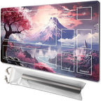 MTG Playmat Size 24x14in Free Storage Bags Non-Slip Backing, Ideal for Card Game Enthusiasts TCG Playmat (Sakura Kasumi-Deck)