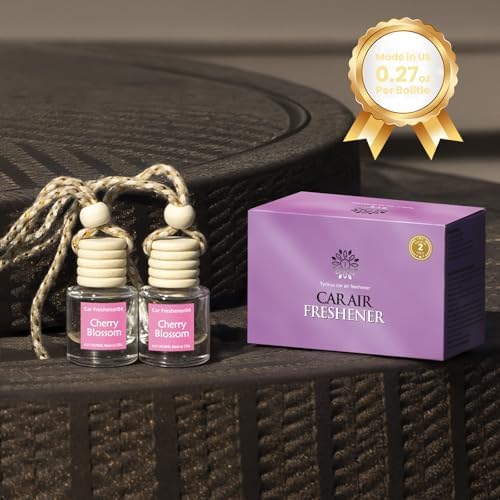 Car Fresheners Hanging, Cherry Car Freshener, Car Fresheners for Women, Long Lasting Car Perfume, 2 Pack Car Diffuser,Essential Oil Diffuser for Car, Made in USA