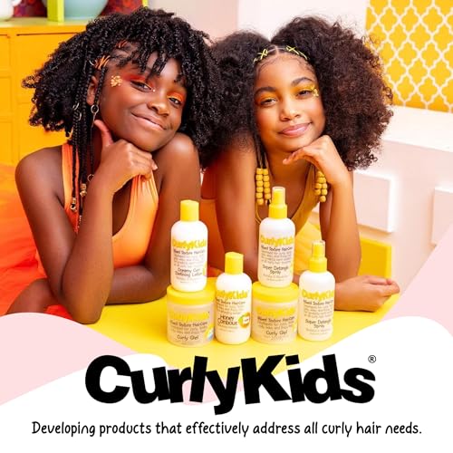 CurlyKids Textured Hair Care Set with Hair Detangler Spray, Kids Shampoo, Conditioner & Creme for Curly, Frizzy, & Wavy Hair | Sulfate & Paraben-Free Formula to Detangle, Hydrate, and Revitalize Curls