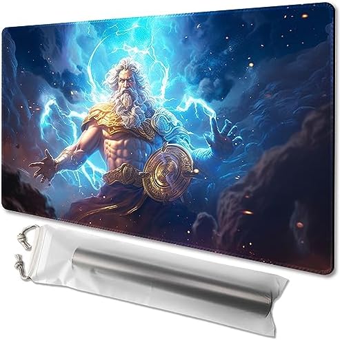 MTG Playmat Size 24x14in Free Storage Bags Non-Slip Backing, Ideal for Card Game Enthusiasts TCG Playmat (Lightning Lord-No Deck)
